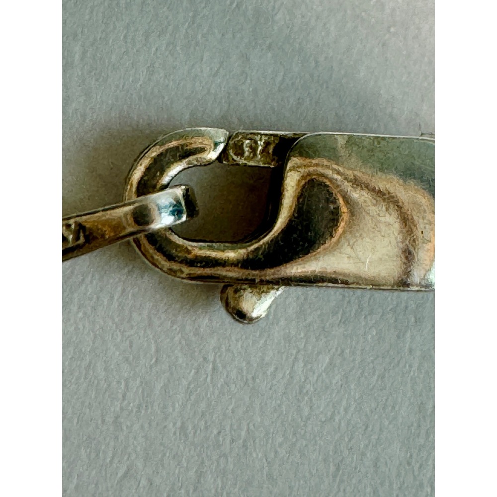 Vintage Italy 925 Sterling Silver Rope Chain Necklace 15 Inch Twisted Link 15" - Picture 4 of 7